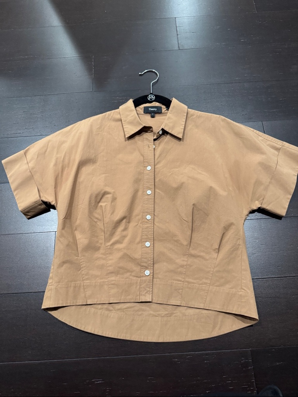 Theory Cropped Buttondown Top